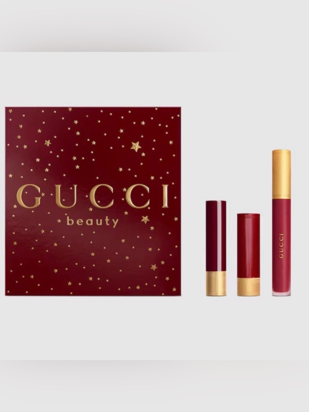 Gucci 509 Rosso Ancora lipstick trio gift set NWT